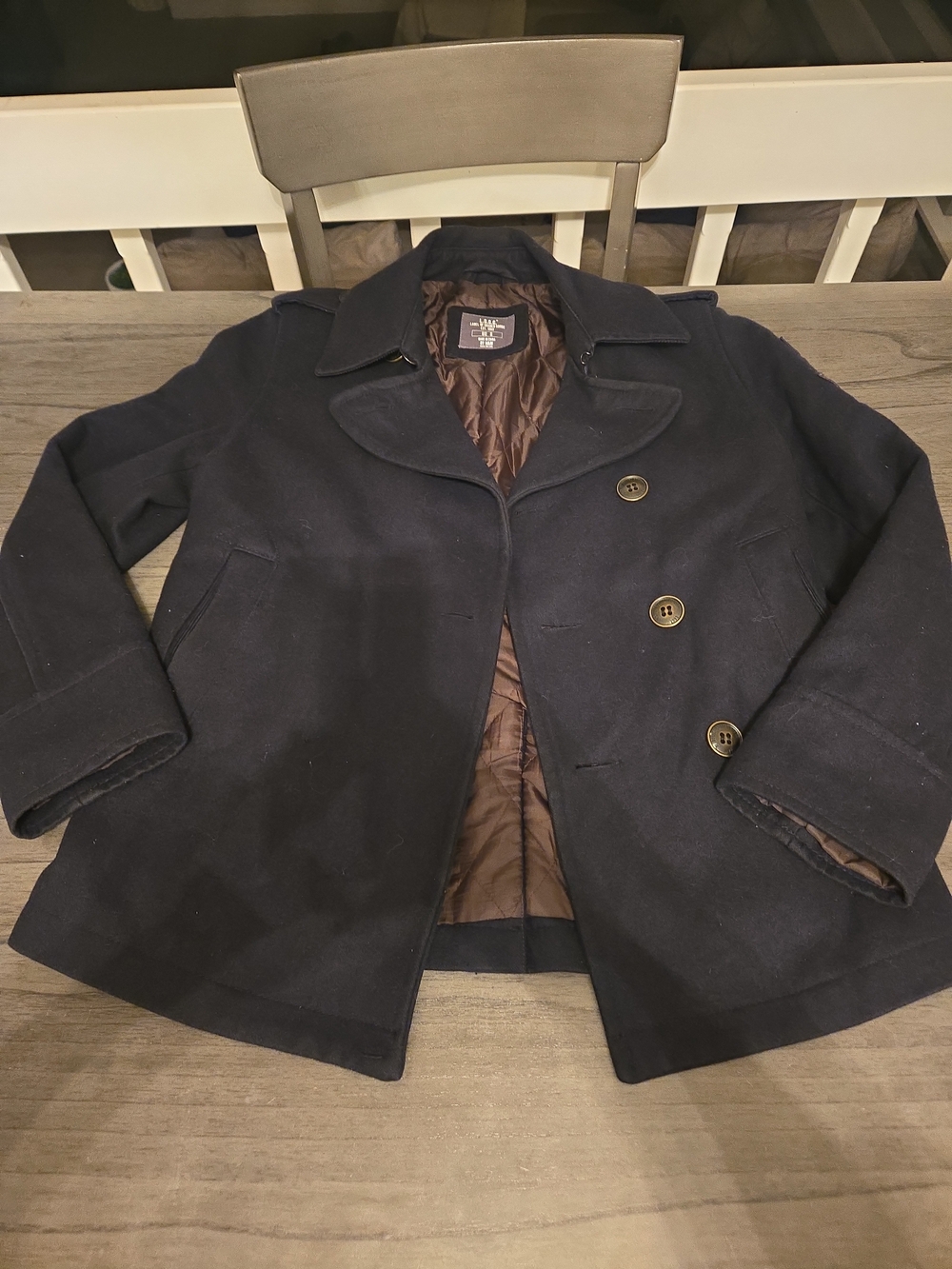 H&M L.O.G.G MEN'S JACKET WOOL DARK BLUE SIZE S